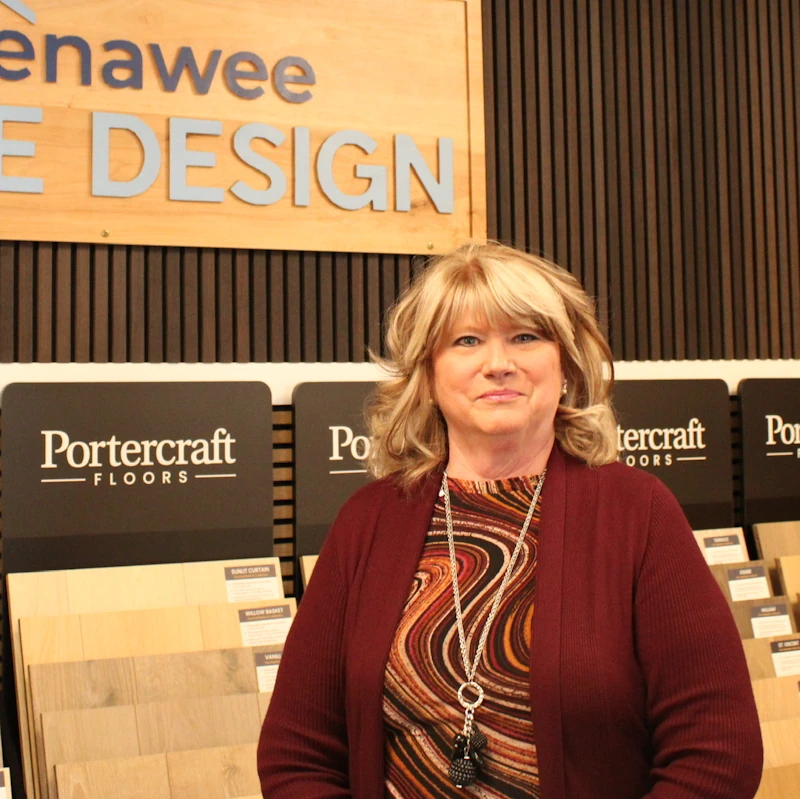 Closeup photo of Lyn Marks, co-owner of Lenawee Home Design